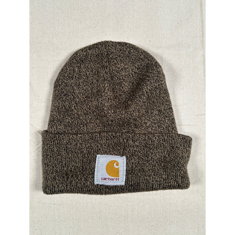 Carhartt A18 247 Acrylic Watch Hat Beanie Brown Marl Cuffed Knit Cap USA Made